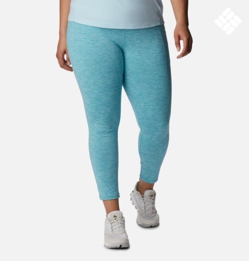 Women's Columbia Weekend Adventure 7/8 Leggings Turquoise | Plus Size CA-Y386A